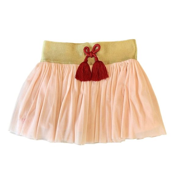 JUNK FOOD Girls Tulle Skirt 2T 2 Pink & Gold Tutu Toddler Girl Soft - Picture 1 of 5